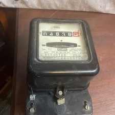 Vintage 1960s Electric Meter Black 18x12x12cm Prop