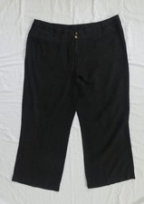 The Linen Press Black 100% Linen Trousers Size 46 / UK 18