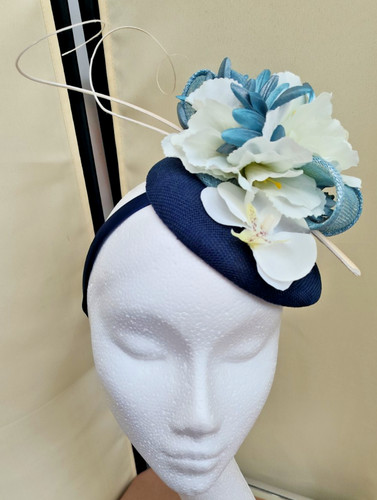 Handmade navy white cream - white, &