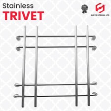 TRIVET Stainless Steel Chrome Cooking Rack Square With Stand Pot Pan Stand Hot