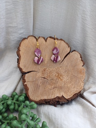 Pink and maroon polymer clay - and,