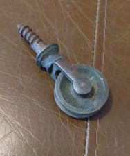 Vintage Metal Iron Single Screw in Pulley 30mm Wheel Diameter 