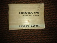 HONDA cd 175 ORIGINAL 1971 OWNERS MANUAL