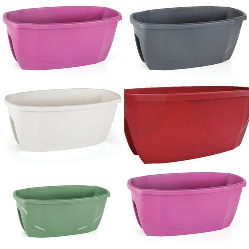 Oval decking balcony planters - decking,