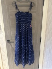 Scamp And Dude Navy And Gold Spot Sun Dress Size 8