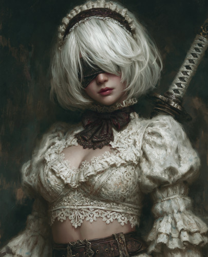 White lace battle dress - 2b,