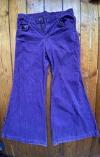 Vintage Retro Purple Jumbo Flares Women’s Unisex Bootleg w30 l32