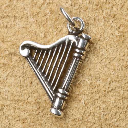 Celtic harp pendant 925 - harp, silver