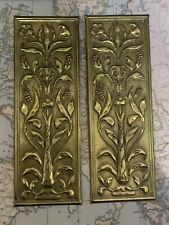 Reclaimed Solid Brass Door Finger Plates Antique Brass re finish Short Oblong