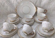 SHELLEY Red Polka Dot Tea Set