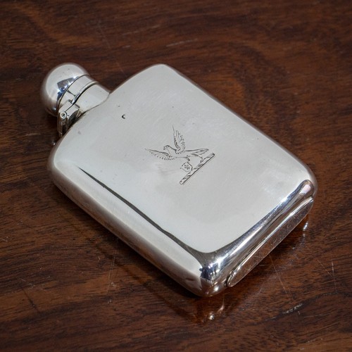 Victorian silver hip flask - hip,