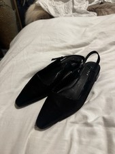 Jigsaw Black Flat Ballet Shoes Size UK 6