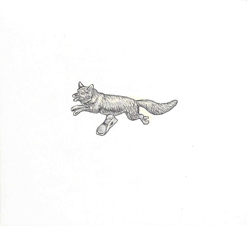 Silver fox car mascot - silver,