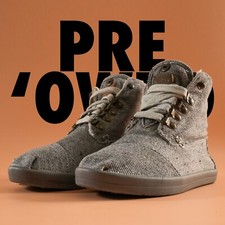 Toms Women's Highland Botas Fleece Lined Chukka Grey Lace Up Shoes Size US 6.5