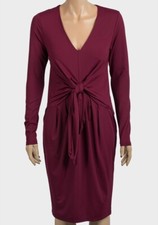 Knot Front Plum Dress Long Sleeved Party Going Out Wiggle Burgundy BNWT Size 16