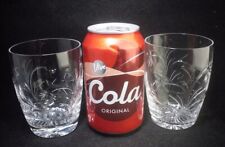 Pair of Stuart Crystal CONCERTO Barrel Shape Tumblers Glasses 4"h (one signed)