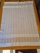 Vintage Bruin Baby Blanket Pram Acrylic Cellular 75x 94cm X2 White 065706