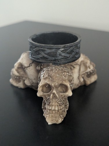 Gothic skull head candle - gothic,