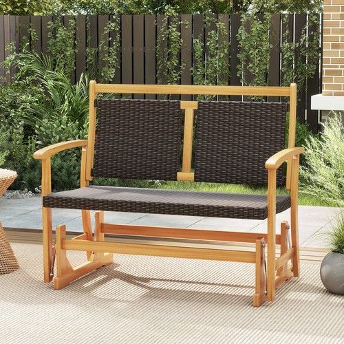 Outdoor wooden glider bench - glider,