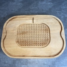 Double Sided Wooden Carving Chopping Bread Board. Pre Owned 