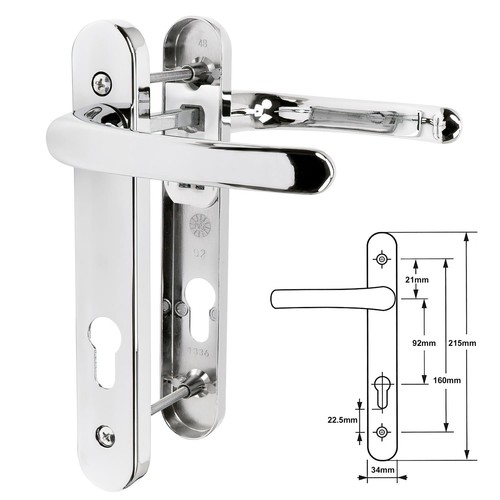 Upvc door handle pair - door, sprung