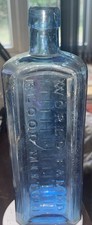 Vintage blue glass bottle for