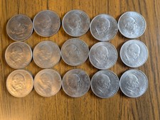 15 identical 1965 Winston Churchill Five shilling crown coins