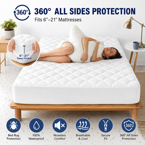 Quilted waterproof mattress - quilted,