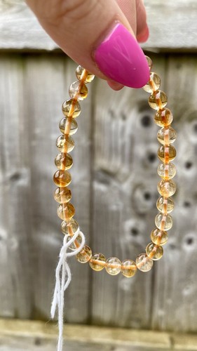 Crystal citrine beads bracelet - crystal,