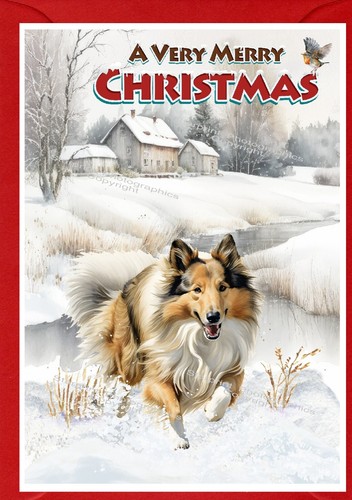 Rough collie dog - rough, (4"x