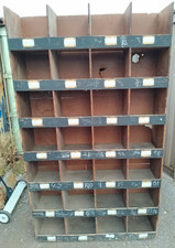 Pigeon Hole Cabinet Vintage Wooden Workshop Storage Shop Display
