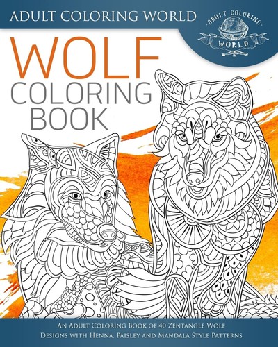 Wolf colouring book adults - colouring,