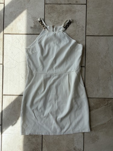 Evita gold white bodycon mini - evita,