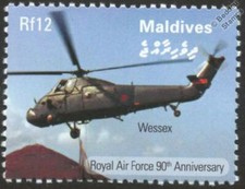 2008 RAF WESTLAND WESSEX HELICOPTER 90th Anniv. Royal Air Force Aircraft Stamp