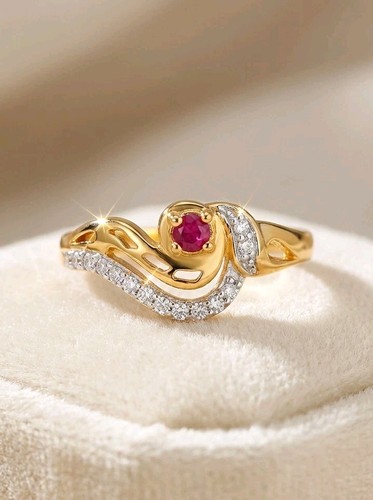 Women gold plated ruby - ✨,