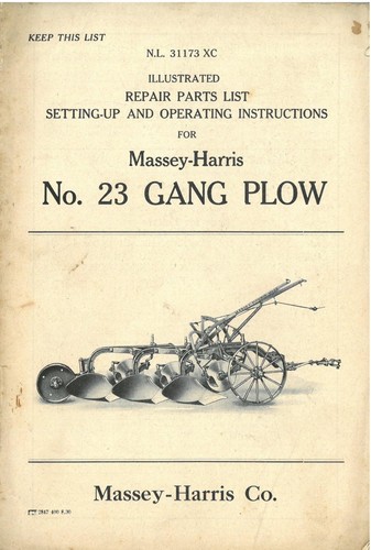 Massey harris gang - massey, no.23