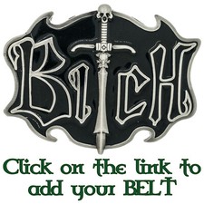 Bitch Belt Buckle Sword Butch Biker Goth Skull Metal Girl Hen
