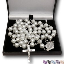 Pearl rosary beads with - beads,