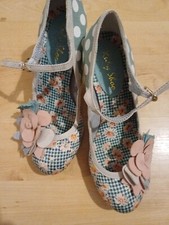 Ruby Shoo Dee  Mint Peach Floral Shoes Women's UK5  RARE & Excellent Immaculate 