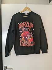 Men's unisex size small vintage Christmas jumper bad Santa meme green