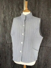 CUT LOOSE PADDED GILLET/BODY WARMER SIZE LARGE, LINEN, POWDER BLUE