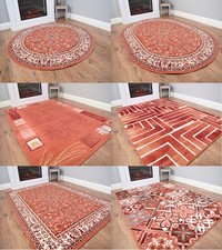 Terracotta living room rugs - terracotta,