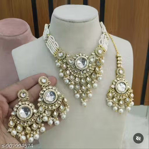 Gold plated jewellery set - gold, set,rani