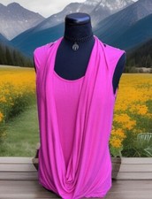 Cerise Pink Stretch Jersey Top,blouse Size S/M