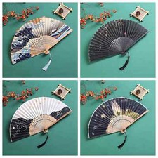 Japanese Hand Fan Bamboo Hand Held Fan Art Dance Traditional Hand-Crafted Fan