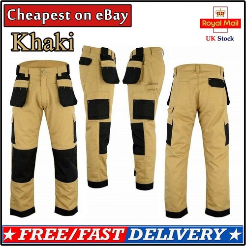 Men black work trouser with - men's,