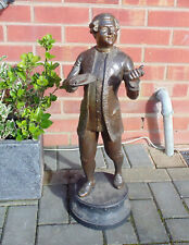 (#1481) metal servant waiter with tray statue ornament (Pick up only)