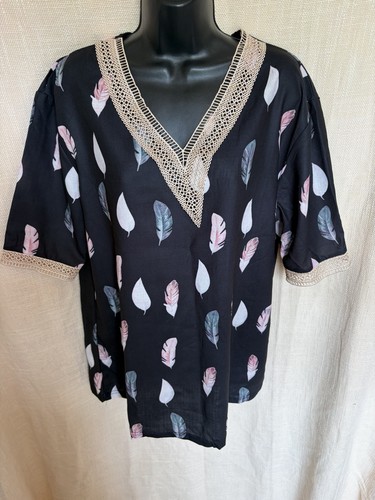 Black feather design lace - feather,