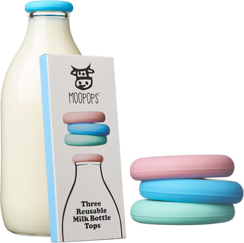 Reusable milk bottle tops - bottle,