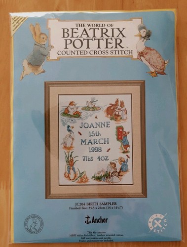 Beatrix potter birth sampler - beatrix,
